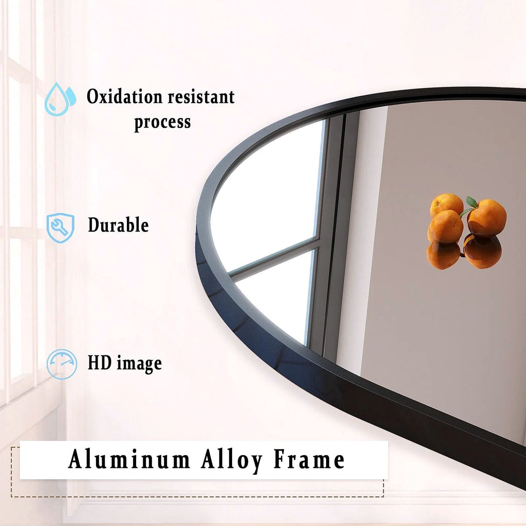 2026 Miroir sur pied au design arc métallique – Miroir de corps entier à monter au sol ou au mur