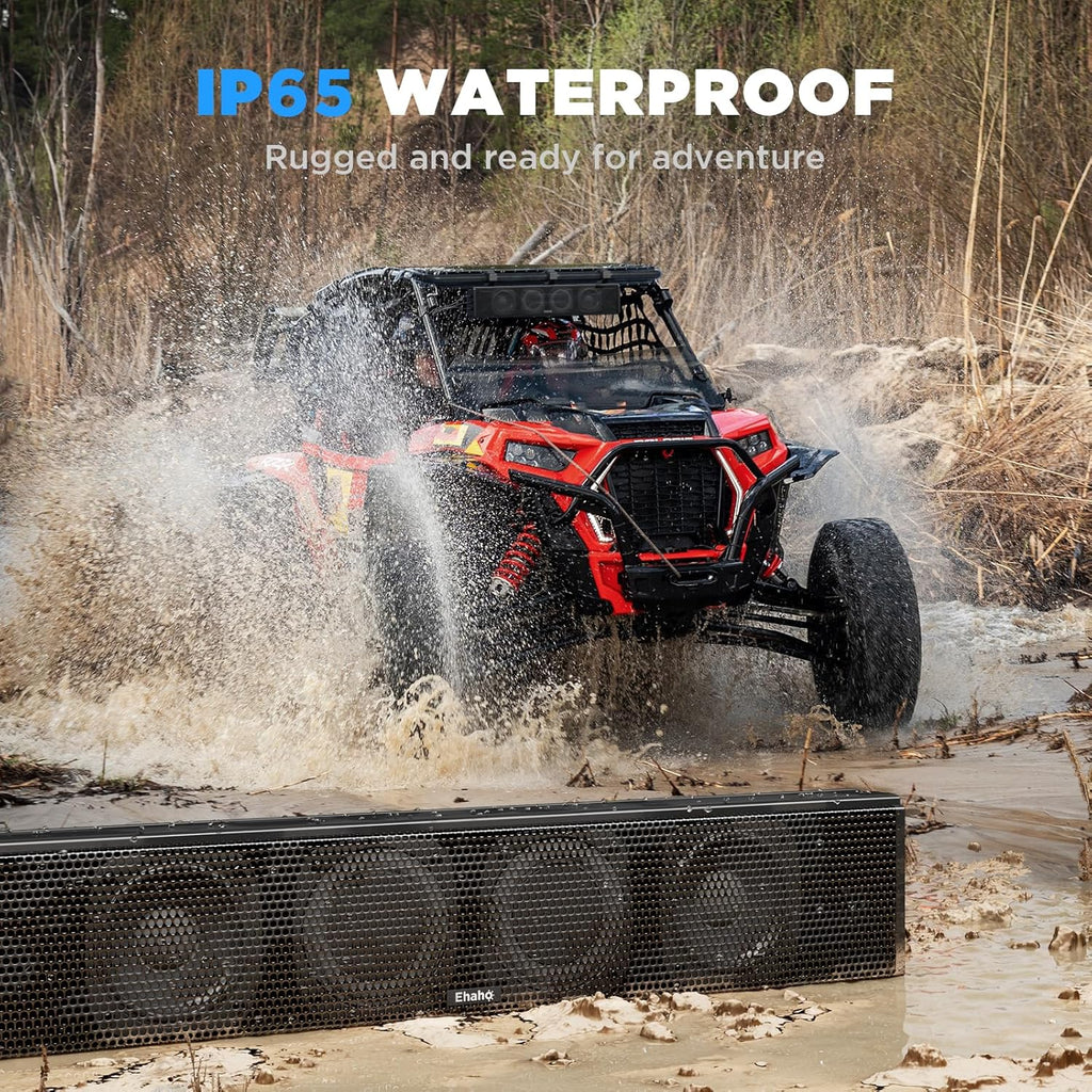 2026 25-Zoll-UTV-Soundbar, ATV-SoundBar Bluetooth mit RGB-Beleuchtung, verstärkte Soundbar, wasserdichte Golfwagen-Soundbar, UTV-Lautsprecher kompatibel mit Polaris RZR Can-Am
