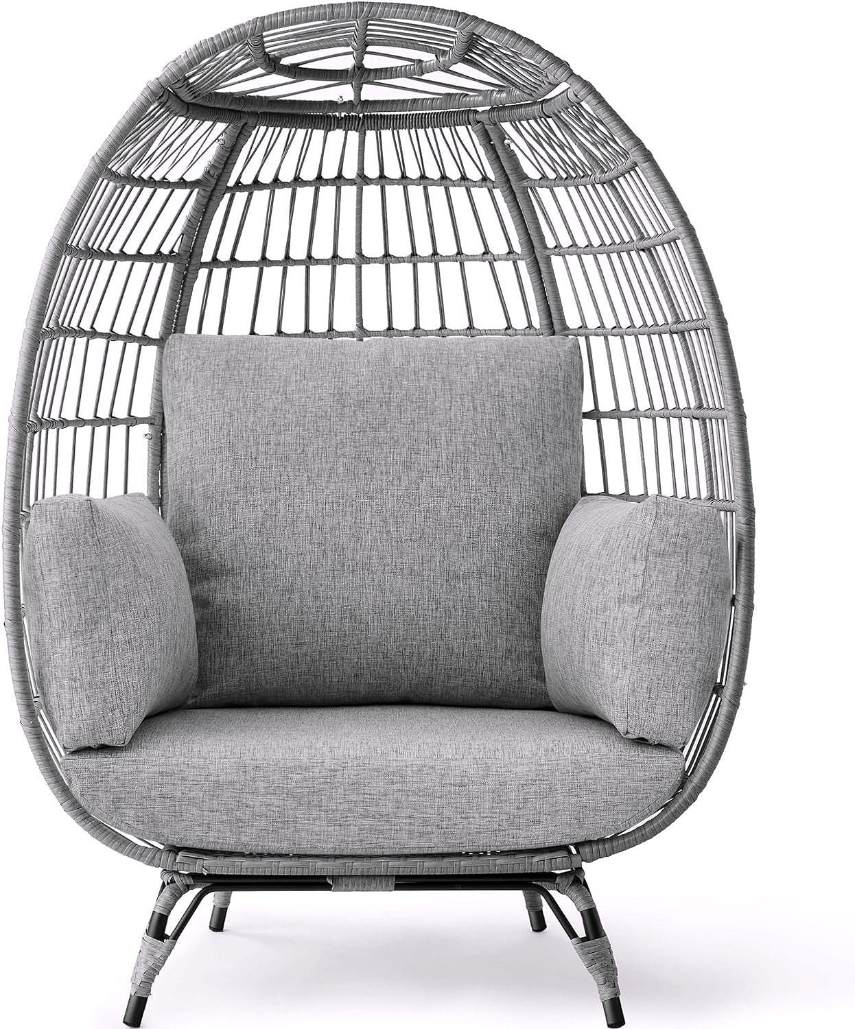 2026 Chaise à œuf en rotin Best Choice Products – Chaise longue surdimensionnée pour l'intérieur et l'extérieur, idéale pour la terrasse, le jardin et le salon
