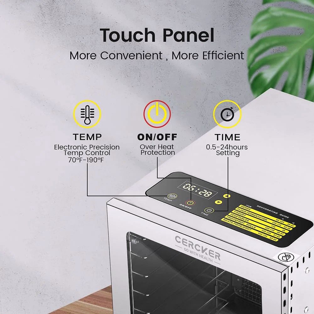 2026 Déshydrateur alimentaire Cercker avec 12 grilles en inox