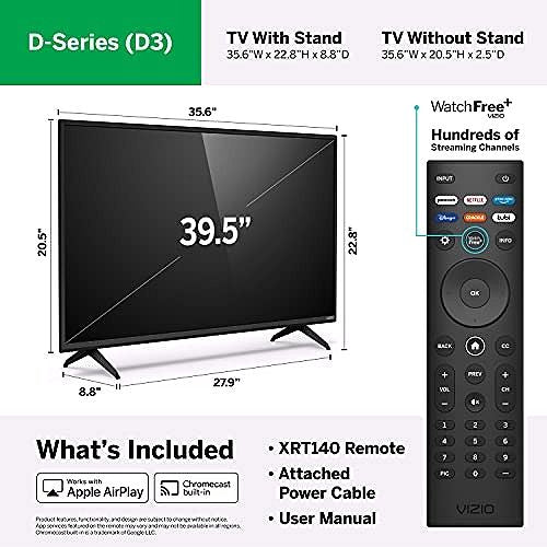 2026 Téléviseur Smart TV VIZIO D-Series 40 pouces Full HD 1080p avec AMD FreeSync & Apple AirPlay