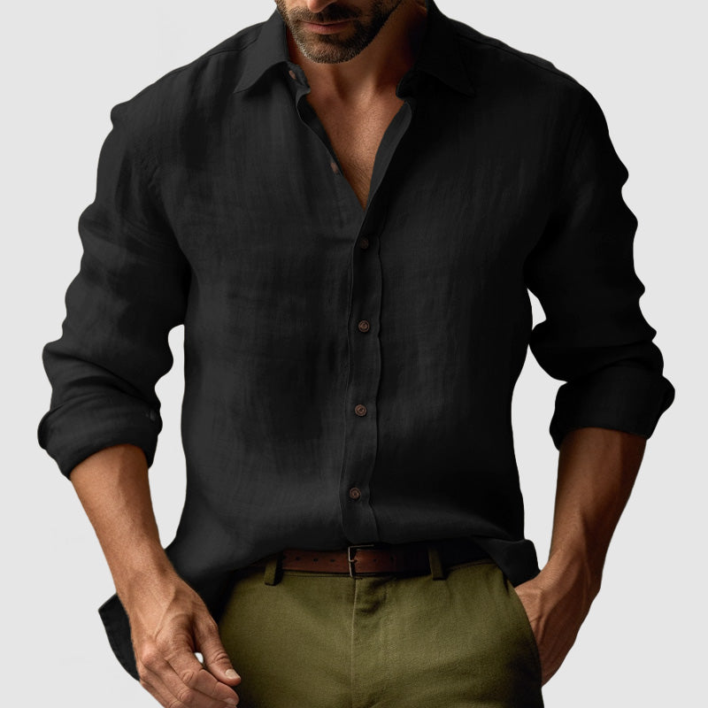 Men's Premium Vintage Linen Button Up Shirt Casual Summer Fit - LAKD London