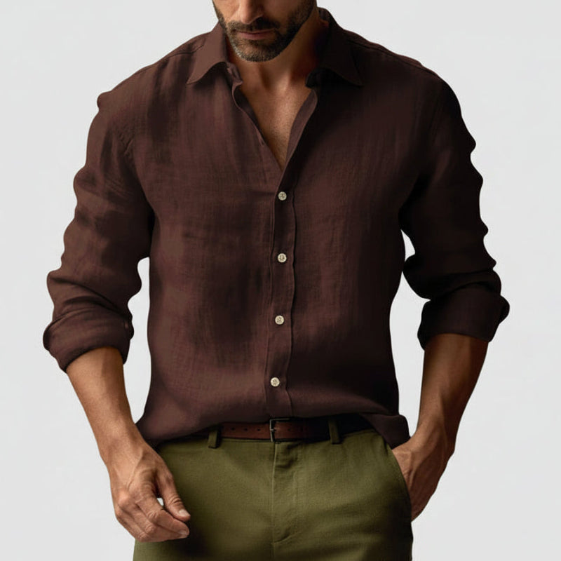Men's Premium Vintage Linen Button Up Shirt Casual Summer Fit - LAKD London