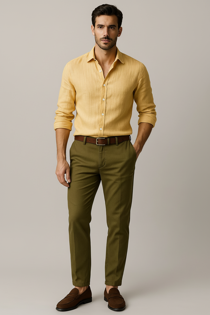 Men's Premium Vintage Linen Button Up Shirt Casual Summer Fit - LAKD London