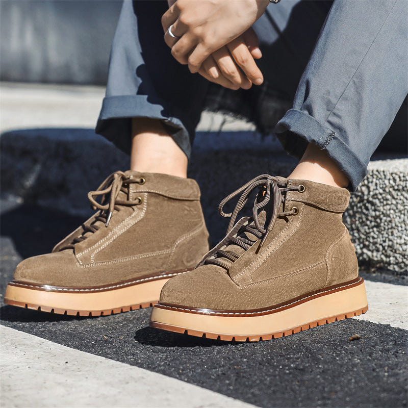 Men's Genuine Leather Platform Casual Retro Ankle Boots - LAKD London