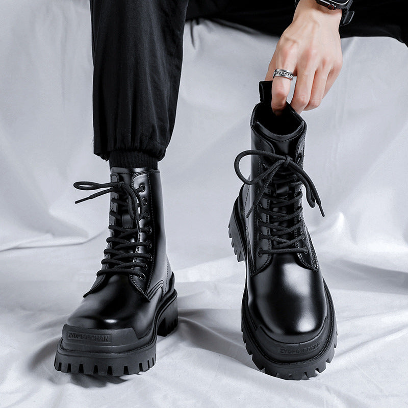 Men's Martin Boots High Top Mid Calf Leather Shoes - LAKD London