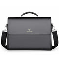 Men's Horizontal Leather Briefcase Professional Business Laptop Work Bag - LAKD London