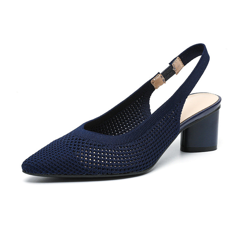 Sandales été ajouré tricoté léger confortable élastique pour femme