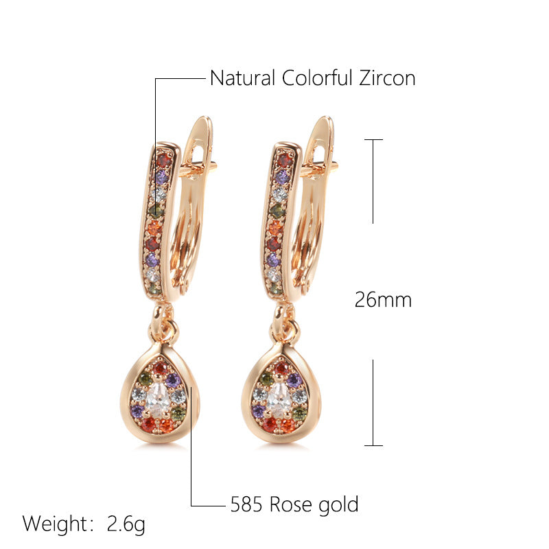 Women's Premium Rose Gold Geometric Design Heart Stud Earrings - LAKD London