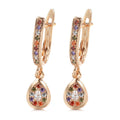 Women's Premium Rose Gold Geometric Design Heart Stud Earrings - LAKD London