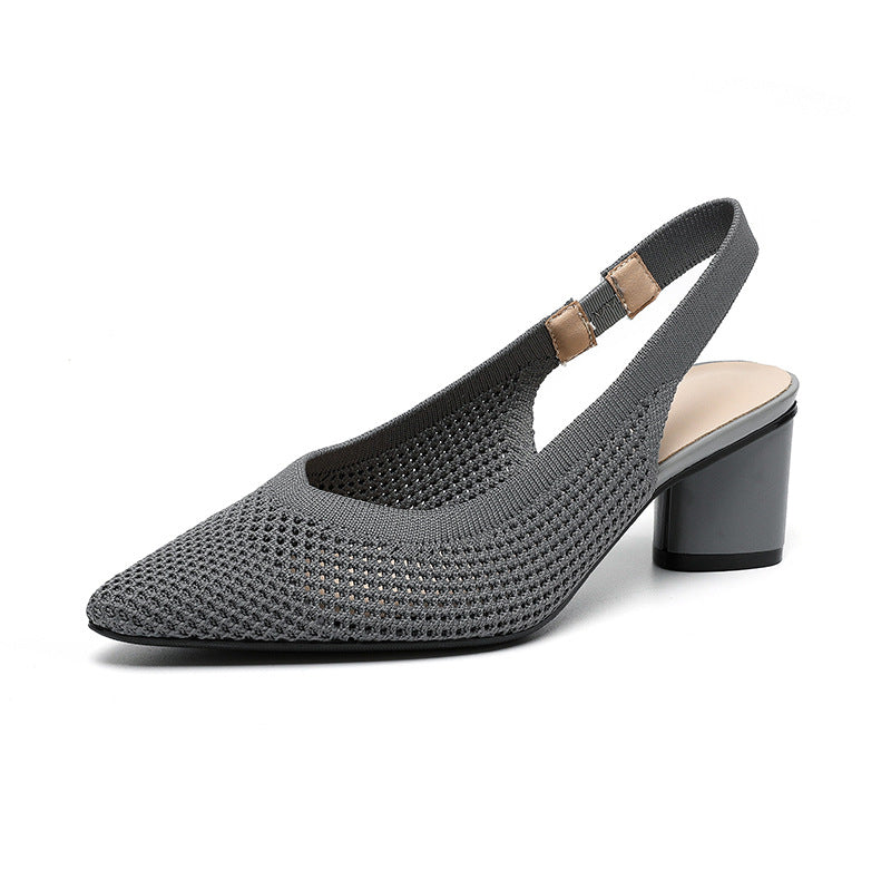 Sandales été ajouré tricoté léger confortable élastique pour femme