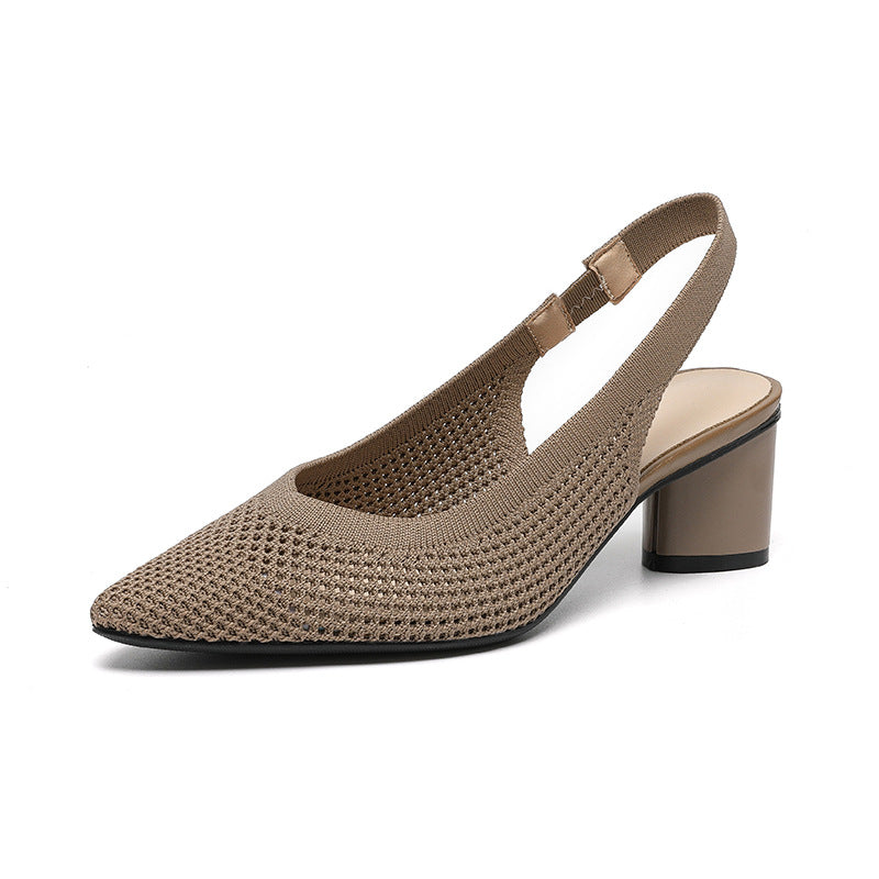 Sandales été ajouré tricoté léger confortable élastique pour femme