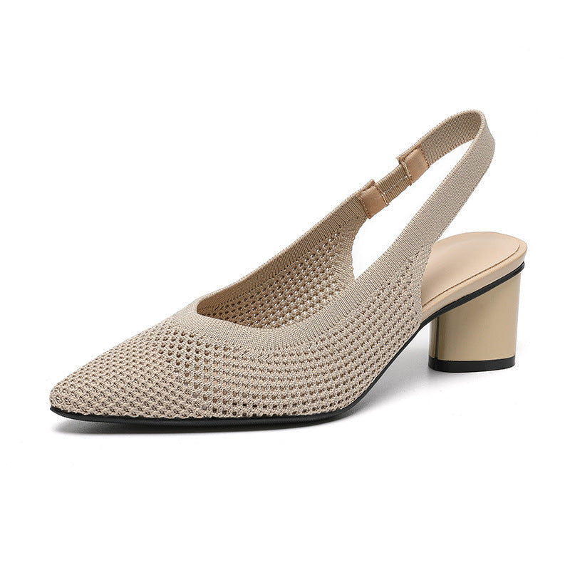 Sandales été ajouré tricoté léger confortable élastique pour femme
