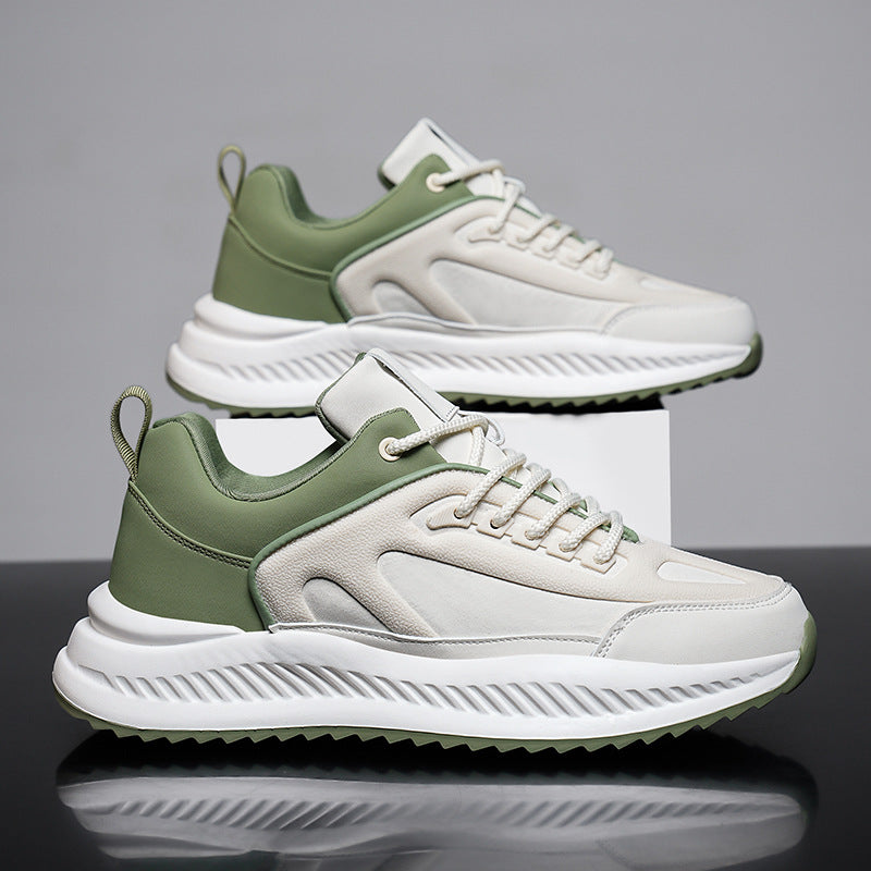 Baskets léger plateforme en cuir décontracté confortable sport pour homme