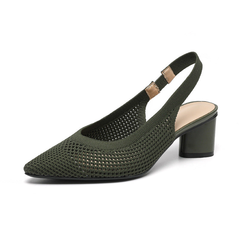 Sandales été ajouré tricoté léger confortable élastique pour femme