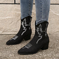 Bottes cowboy bout pointu sans lacets plateforme décontracté grande taille pour femme