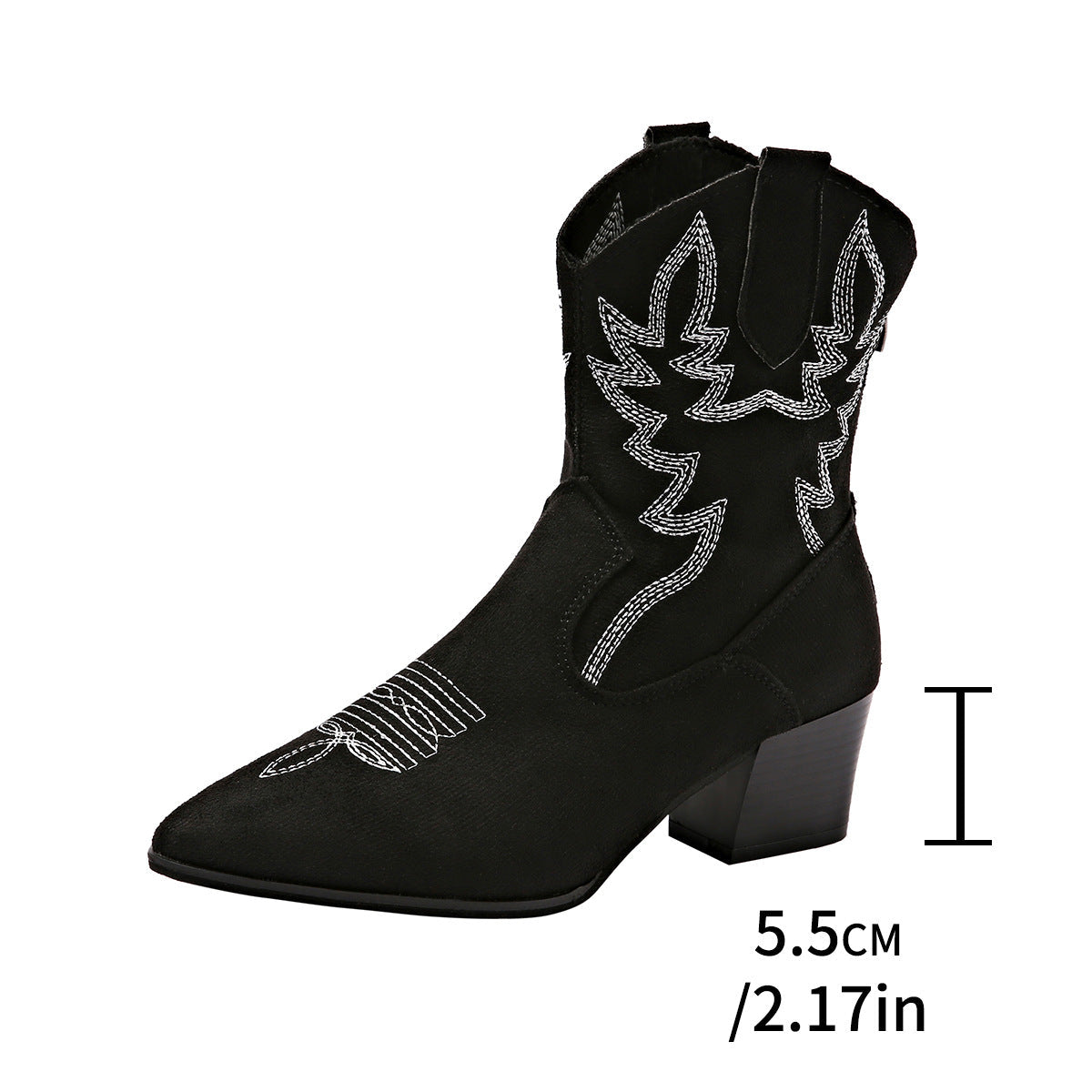 Bottes cowboy bout pointu sans lacets plateforme décontracté grande taille pour femme