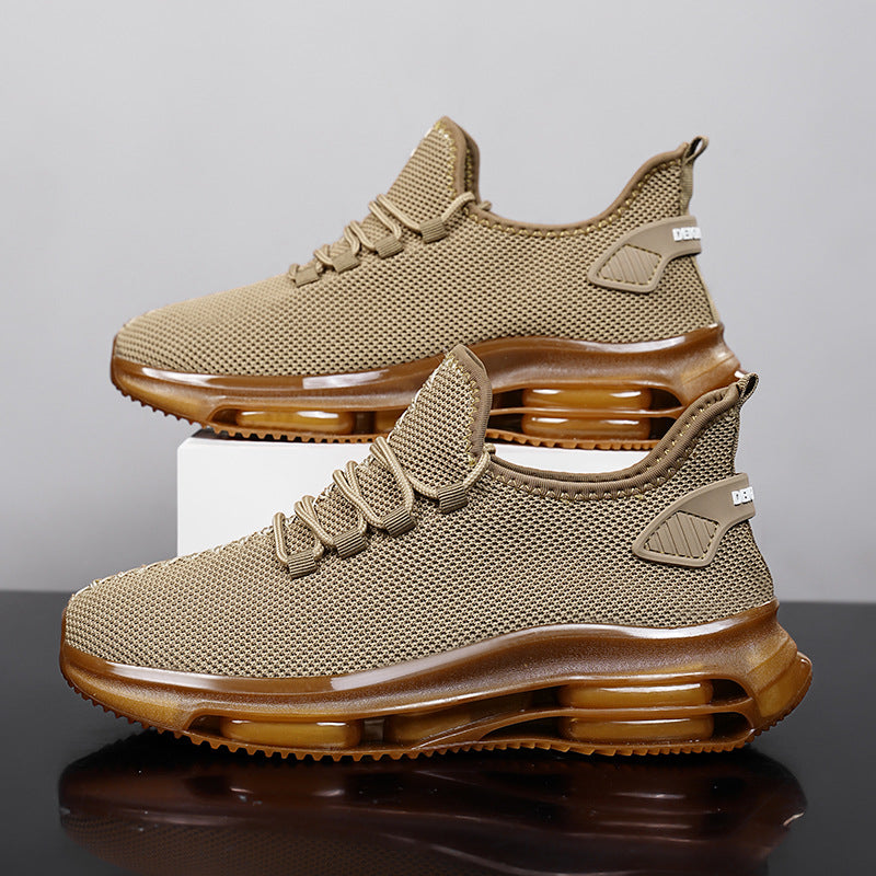 Men's Woven Mesh Height Increasing Sports Casual Sneakers - LAKD London