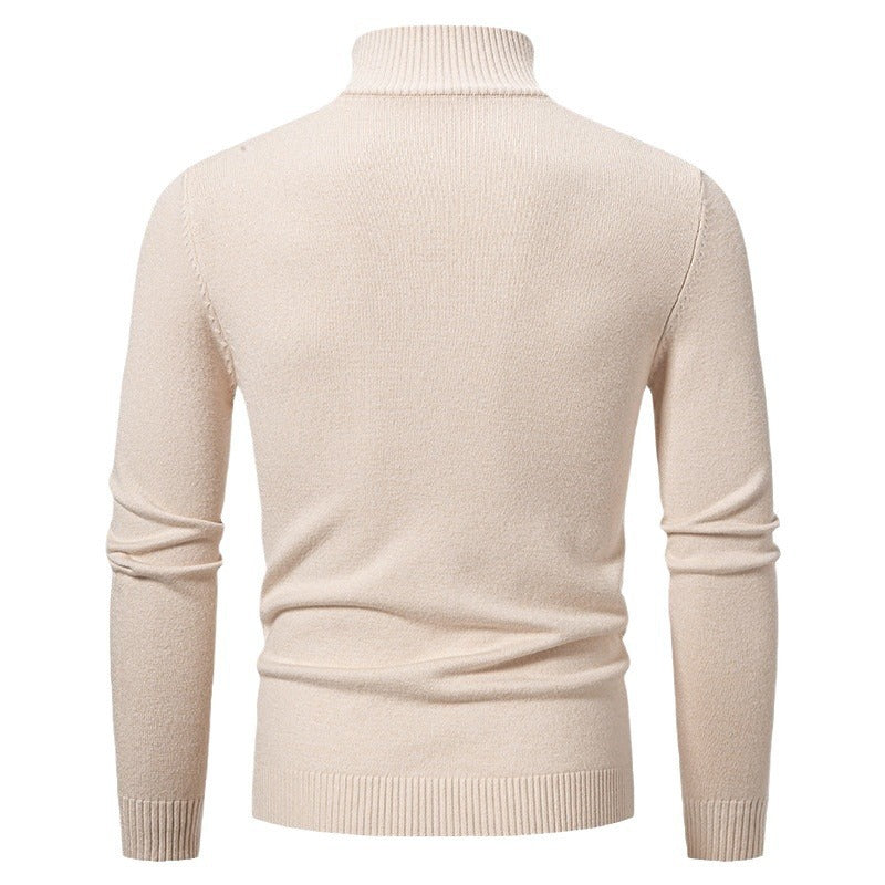 Pull coupe ajustée maille col montant décontracté pour homme