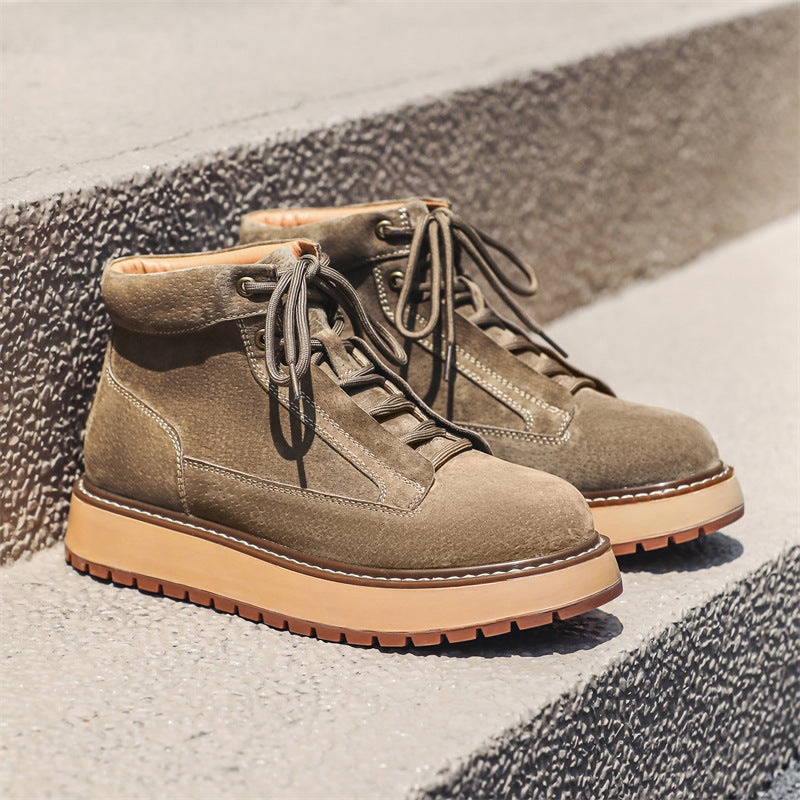 Men's Genuine Leather Platform Casual Retro Ankle Boots - LAKD London