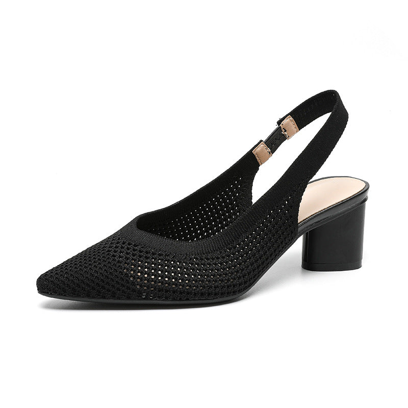 Sandales été ajouré tricoté léger confortable élastique pour femme