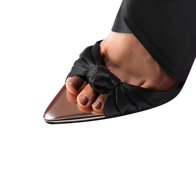 Sandales luxe à lacets ouvert toe pointu talon haut pour femme