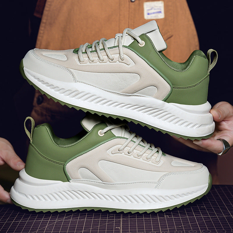 Baskets léger plateforme en cuir décontracté confortable sport pour homme