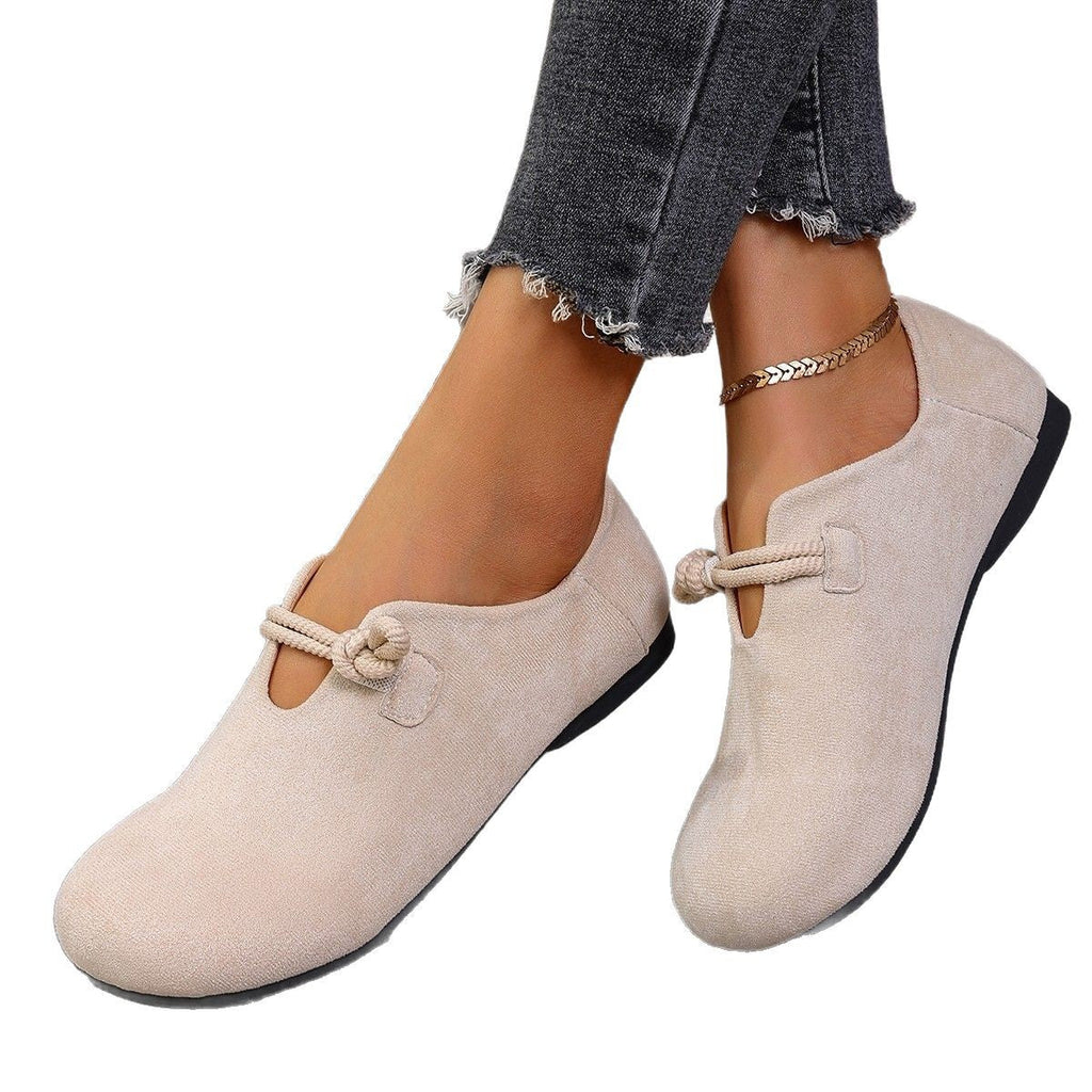 Ballerines confortable rond bout sans lacets couleur unie pour femme