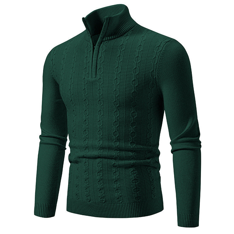 Pull coupe ajustée maille col montant décontracté pour homme