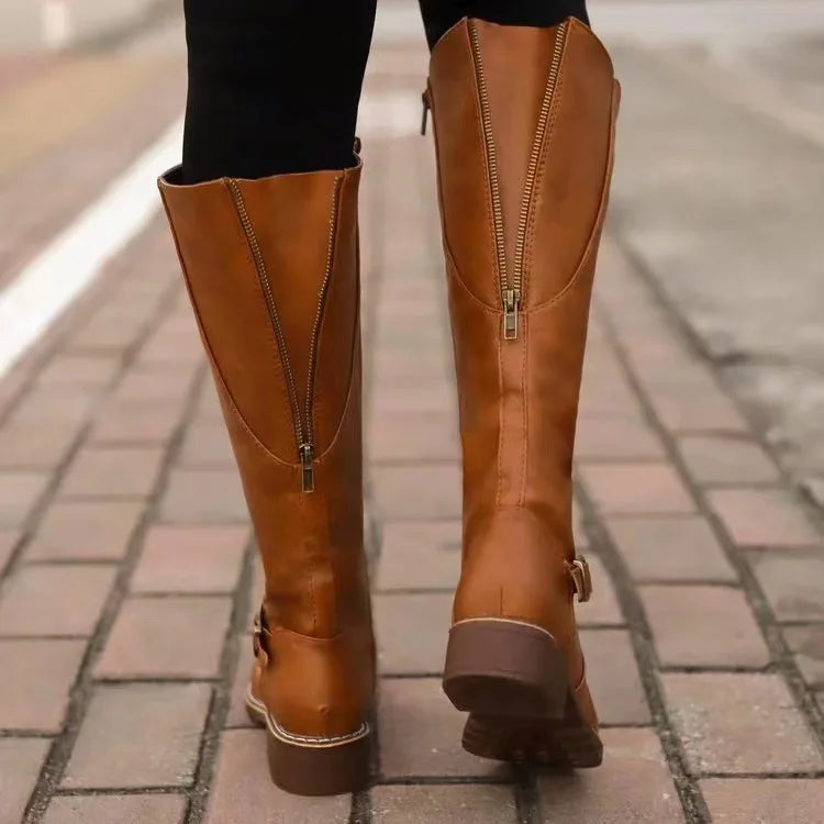 Bottes d’équitation haut de gamme en cuir hautes jusqu’au genou orthopedic riding polyvalent pour femme