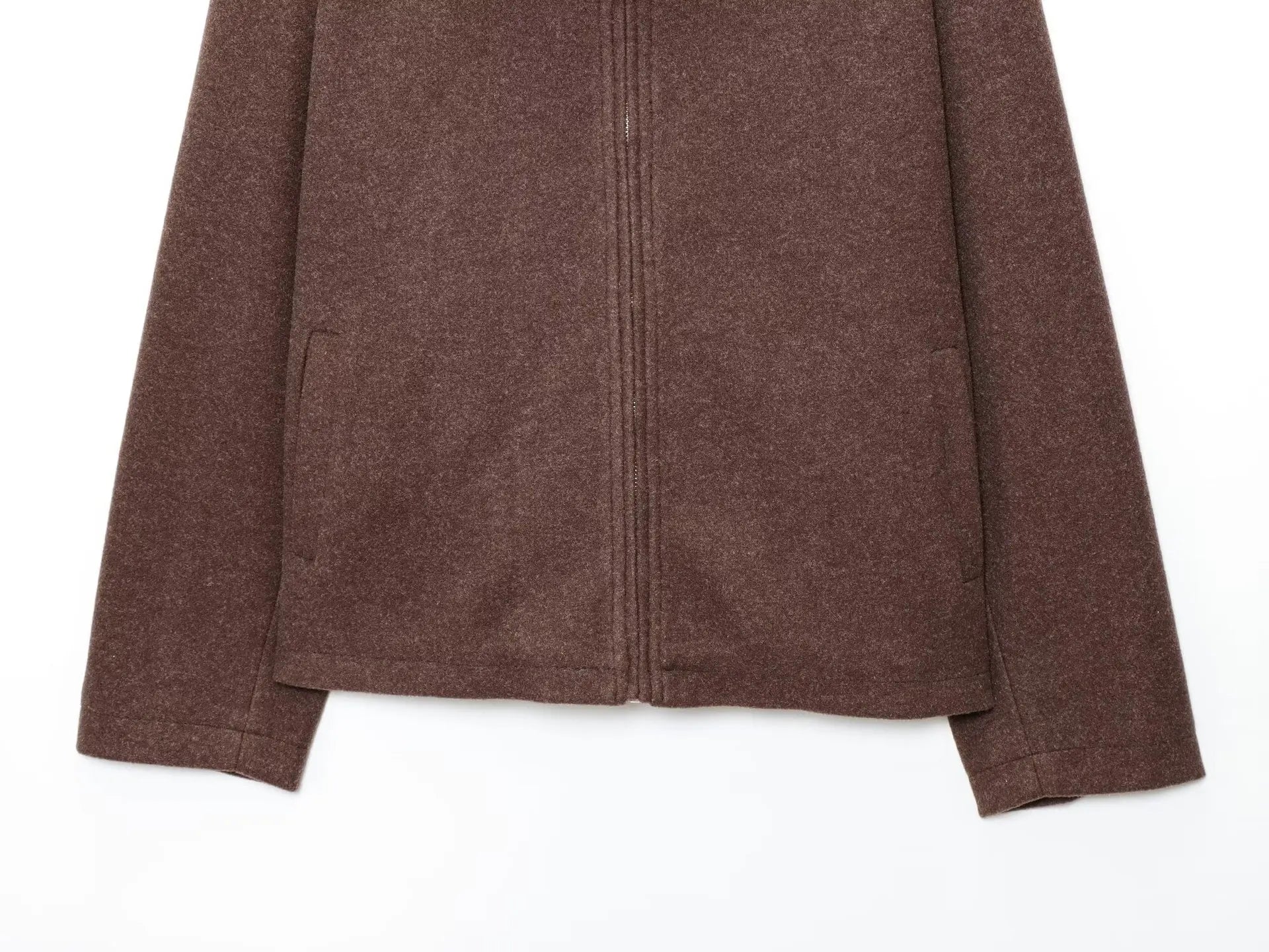 Veste à revers woolen texturé décontracté polyvalent style urbain pour femme