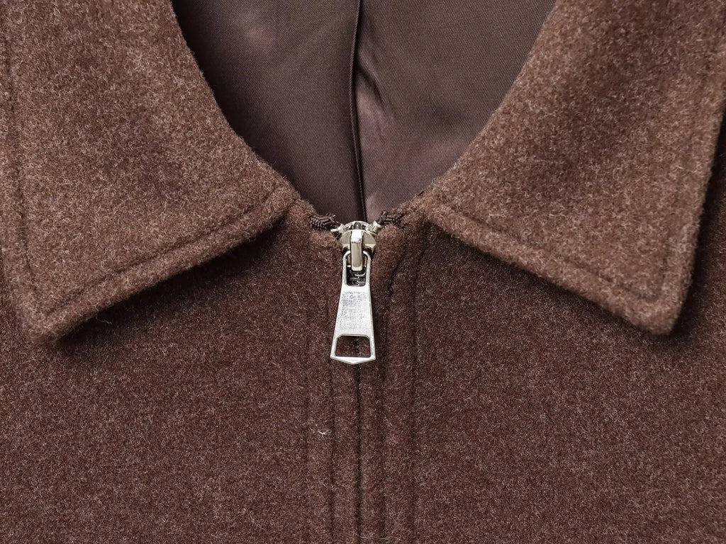 Veste à revers woolen texturé décontracté polyvalent style urbain pour femme