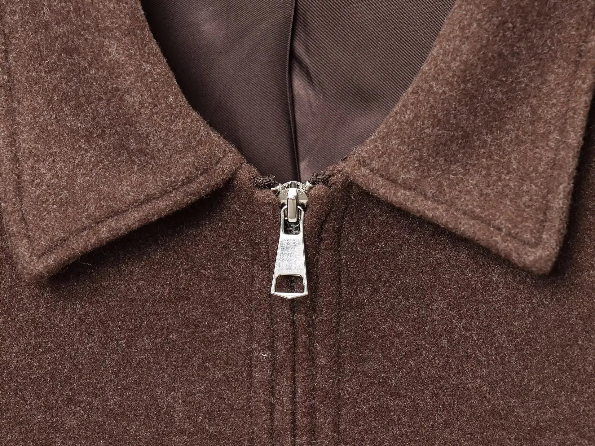 Veste à revers woolen texturé décontracté polyvalent style urbain pour femme