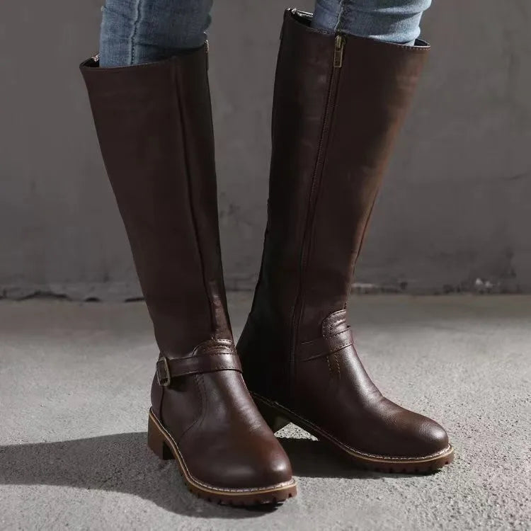 Bottes d’équitation haut de gamme en cuir hautes jusqu’au genou orthopedic riding polyvalent pour femme