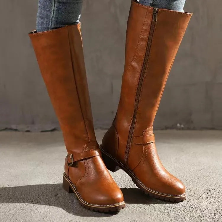 Bottes d’équitation haut de gamme en cuir hautes jusqu’au genou orthopedic riding polyvalent pour femme