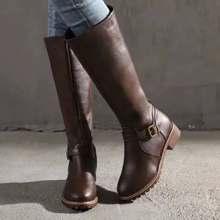 Bottes d’équitation haut de gamme en cuir hautes jusqu’au genou orthopedic riding polyvalent pour femme