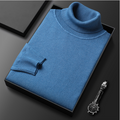 Pull printemps uni classique col roulé tricoté chic décontracté pour homme