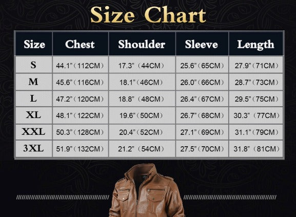 Veste rétro motard en cuir élégant zippé poche pour homme