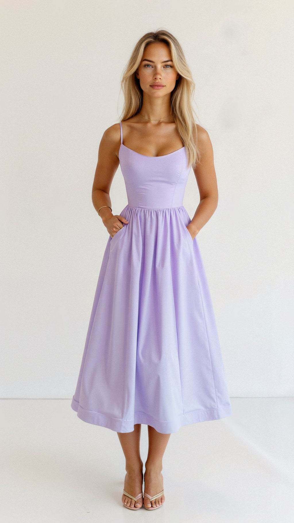 Robe à brides ligne midi ascot été pour femme