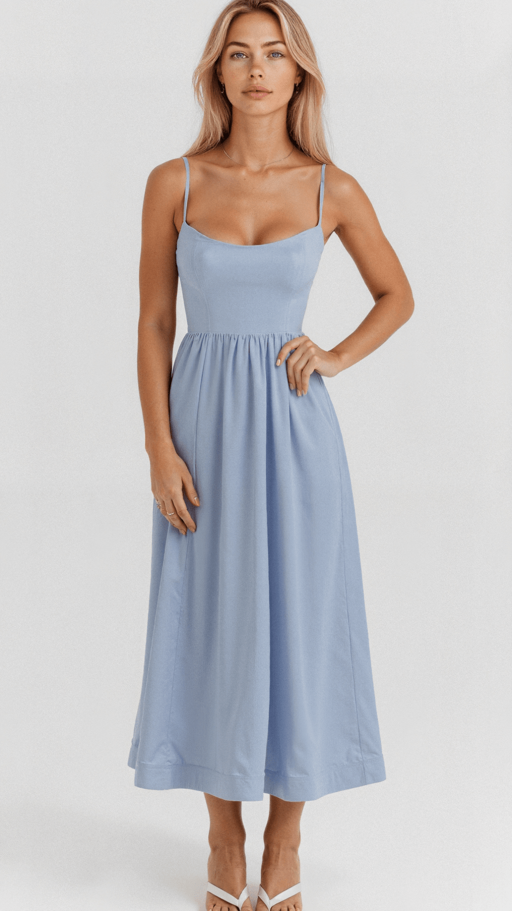 Robe à brides ligne midi ascot été pour femme