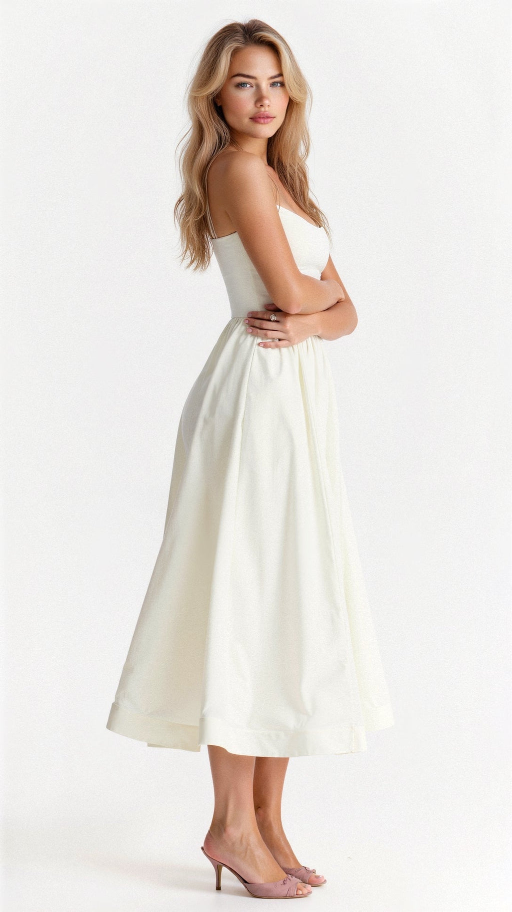 Robe à brides ligne midi ascot été pour femme