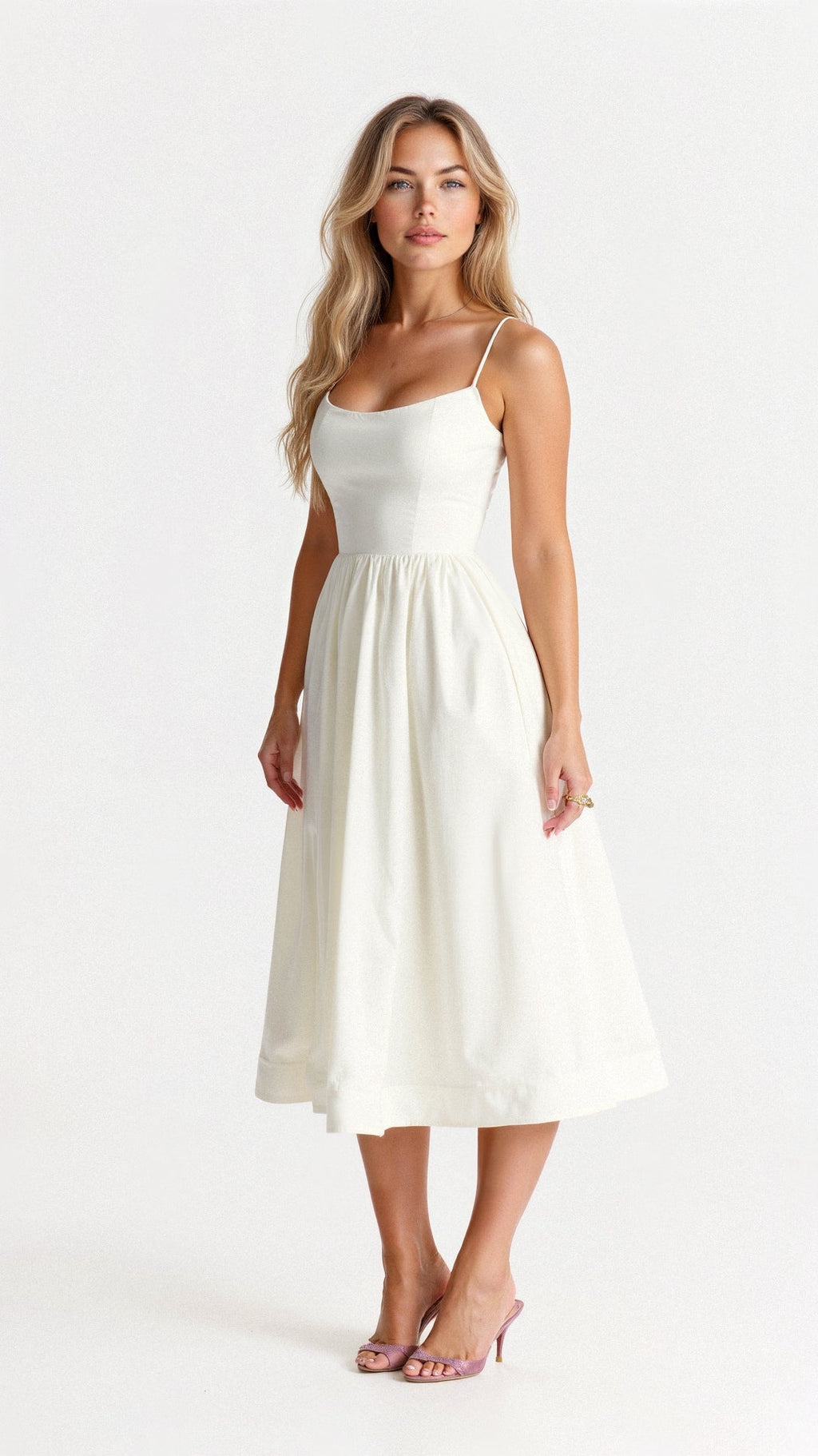 Robe à brides ligne midi ascot été pour femme