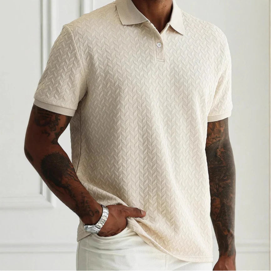 2026 Men's Classic Short Sleeve Button Collar Polo Shirt Smart Casual