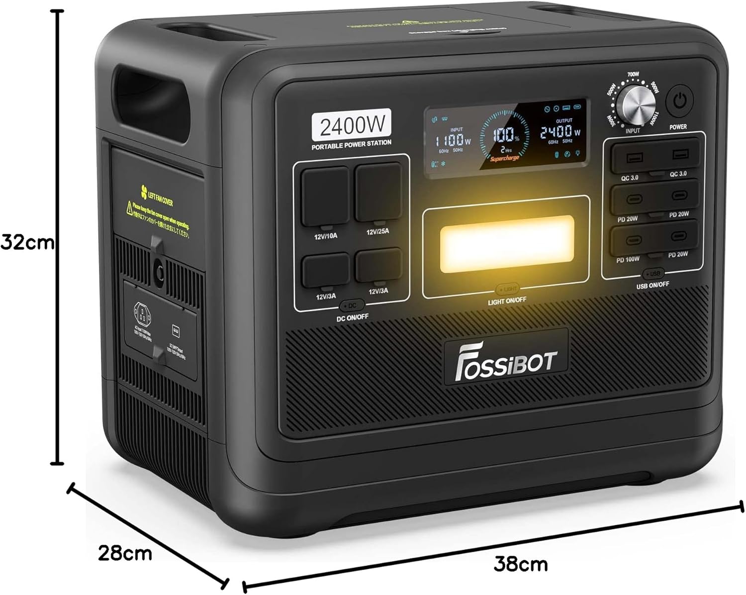 2026 F2400 Station électrique portable CA 2400W (4800W Pic),Station Silencieux Solaire 2048Wh LiFePO4,Groupe Générateur Électrique Onduleur Alimentation de Secours à Domicile Camping