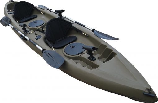 2026 BKC TK181 Angler – Kayak de pêche tandem pour 2 personnes, 3,86 m, avec sièges rembourrés et pagaies