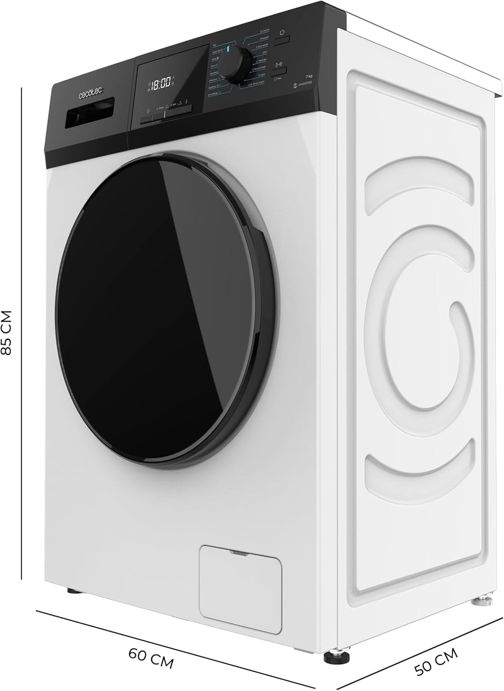 2026 Cecotec Lave-Linge 9Kg Chargement Frontal Bolero Dresscode 9410 Inverter A. 1900W, 1400 tr/min Réglable, 16 Programmes, Faible Consommation d'Énergie, Vapeur, Stérilisation du Linge
