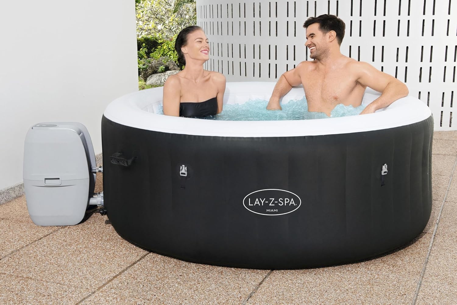 2026 Spa gonflable rond BESTWAY Lay-Z-Spa® Miami Airjet™ 2 - 4 personnes