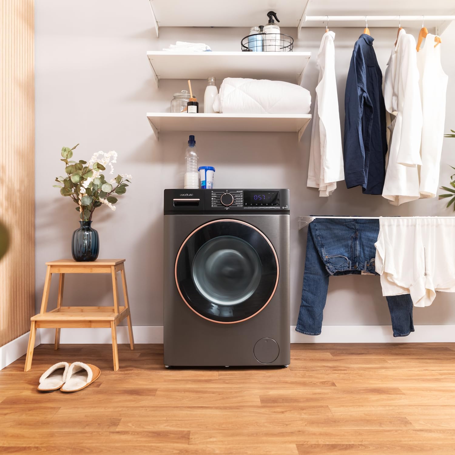 2026 Cecotec Lave-linge 10Kg Bolero DressCode 10610 Inverter Steel A. Chargement Frontale, 1400 RPM, Steam Max, Motor Inverter Plus, 15 Programmes, OnSmart, Stop&Go, Caoutchouc Antibactérien, Drum Clean