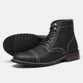 Bottines vintage décontracté en cuir à lacets cheville semelle rigide pour homme