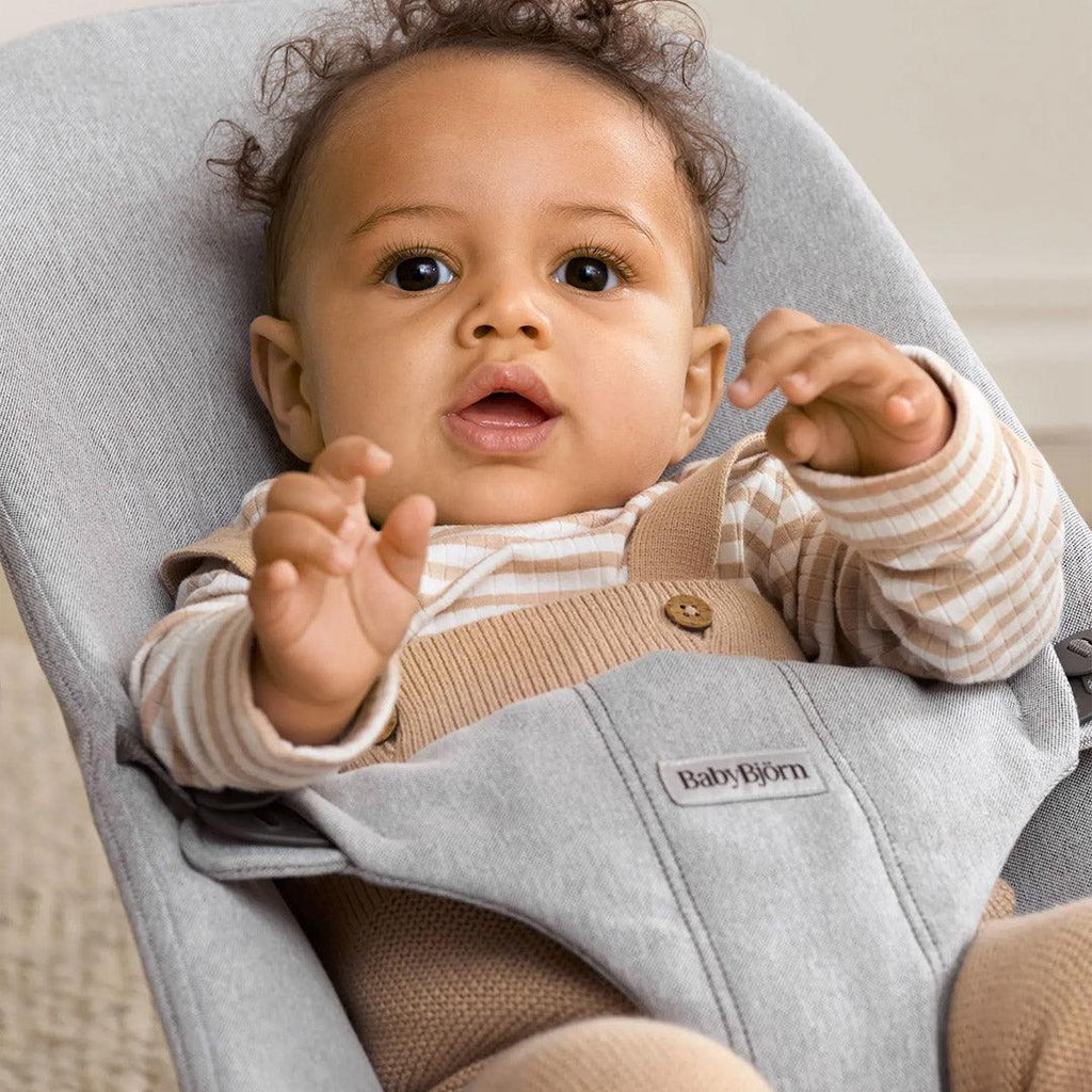 2026 2025 BabyBjörn Bouncer Bliss Woven Mélange - Gris Clair